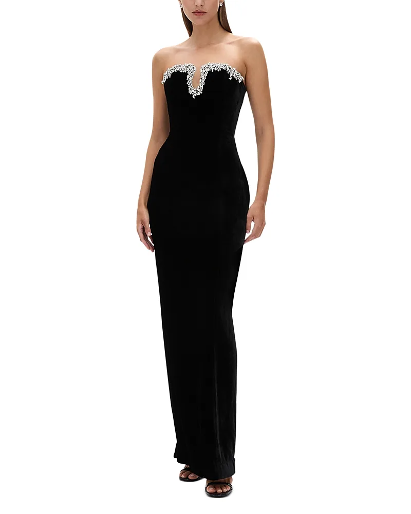 Claudine Embellished Notch Neck Gown by Rachel Gilbert