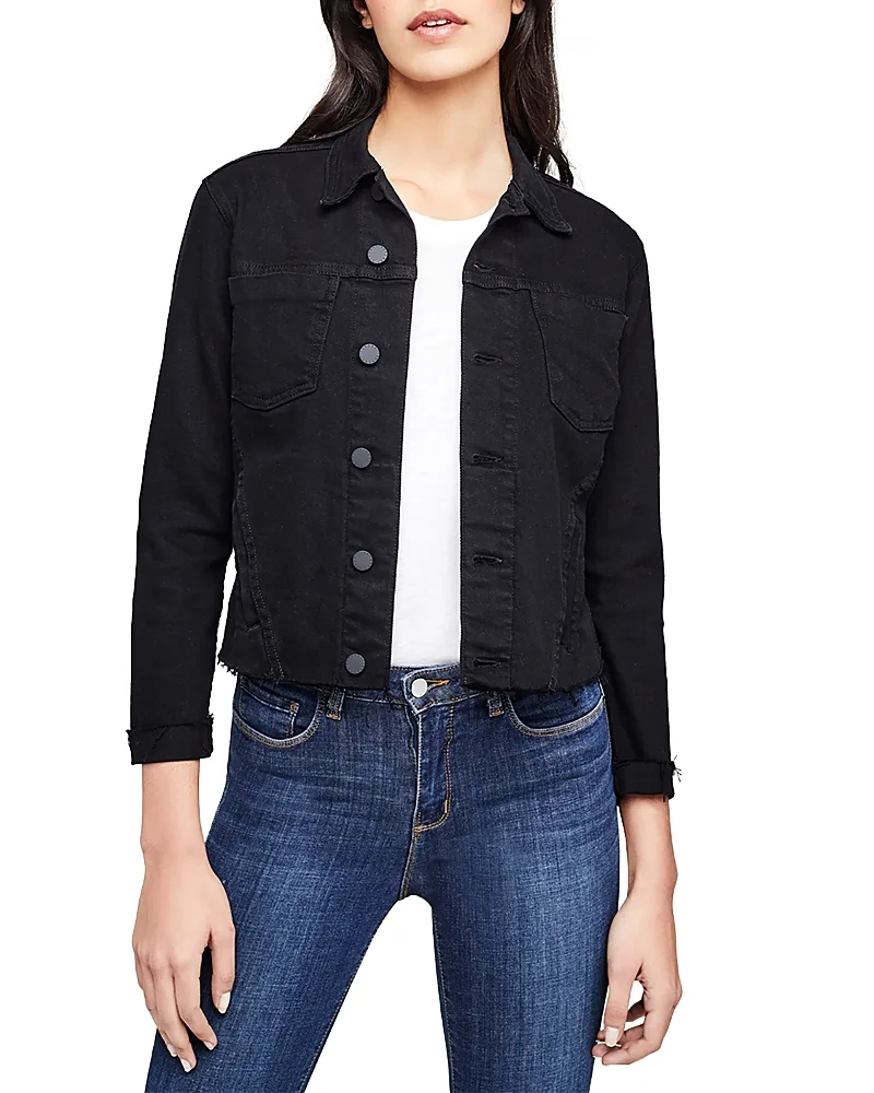 Janelle Slim-Fit Raw Denim Jacket by L'agence
