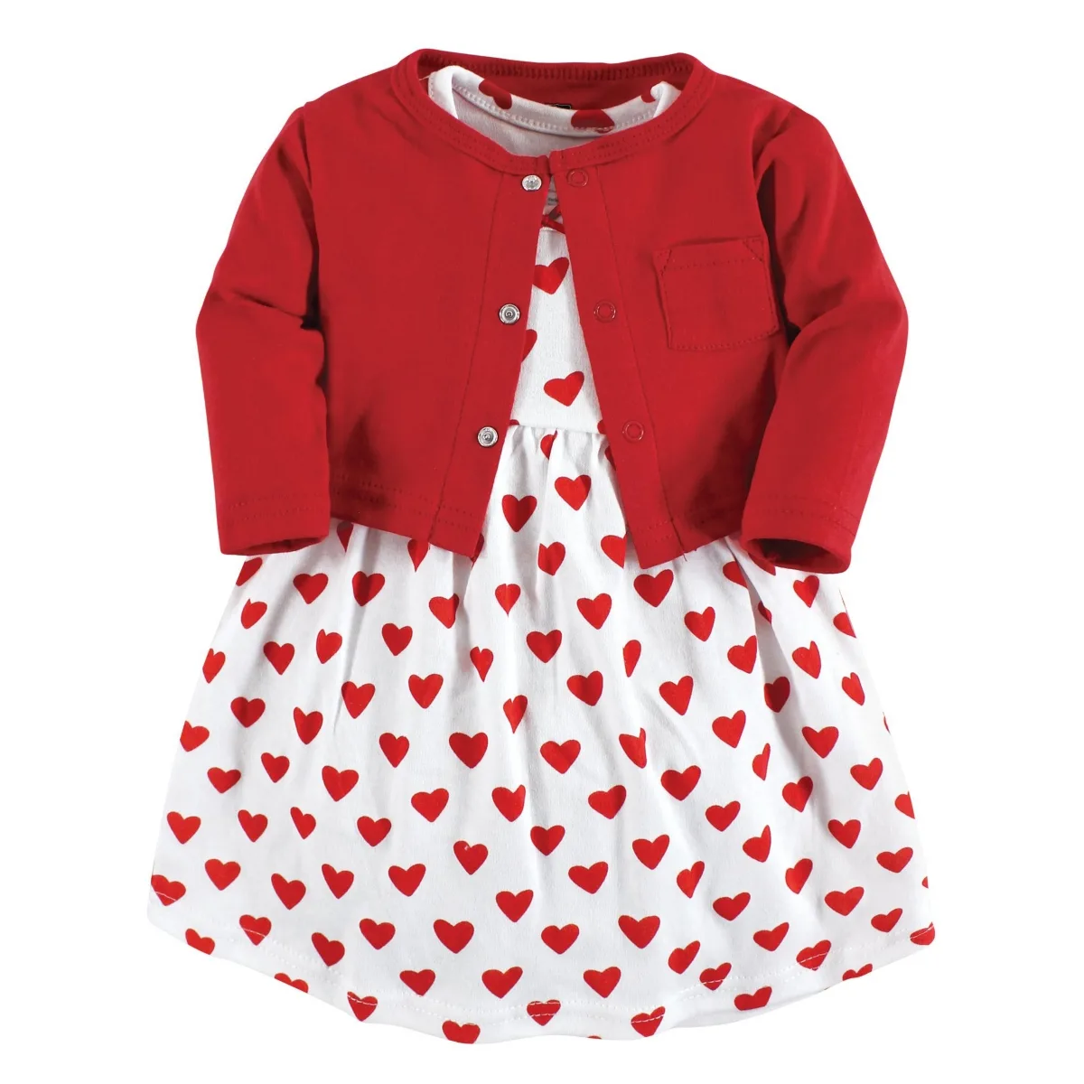 Cotton Dress and Matching Cardigan Set by Hudson Baby