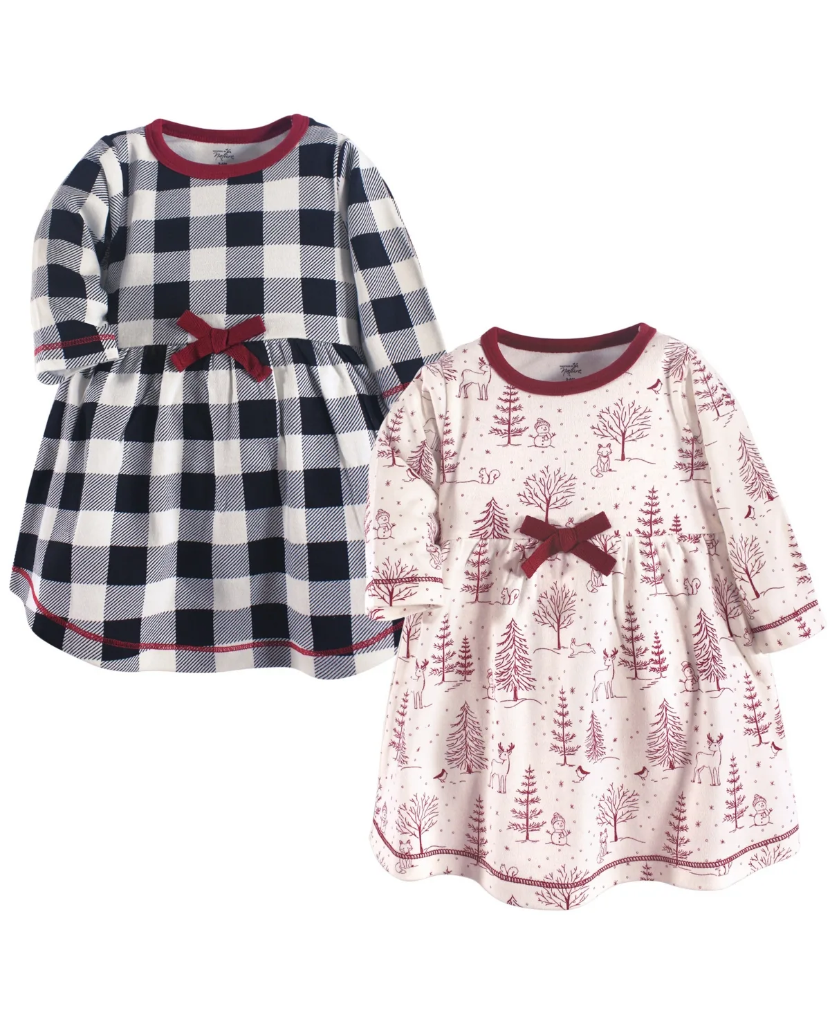 Natural Long-Sleeve Dress Pair by Touched By Nature