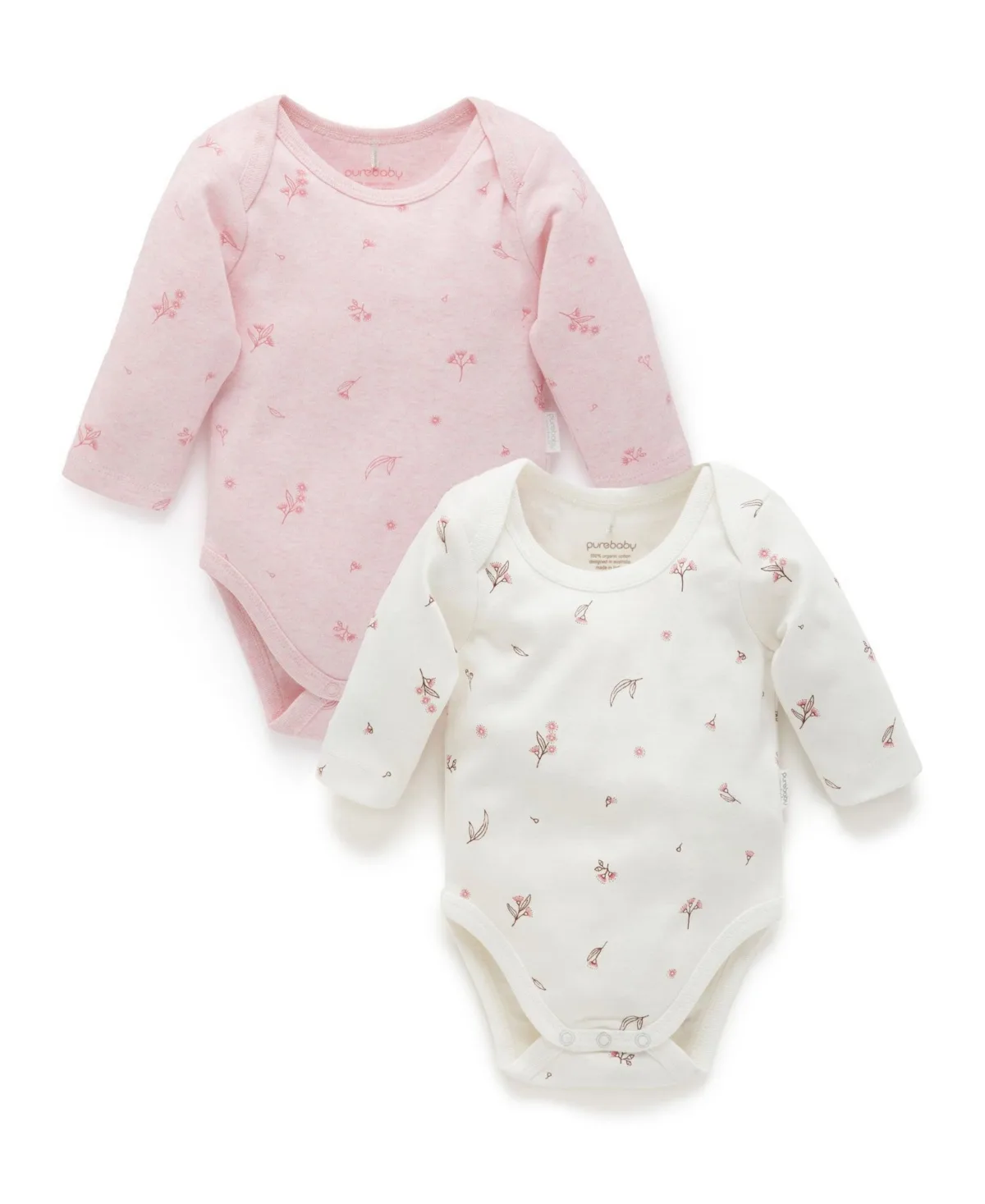 Easy Neck L/S Bodysuit 2 Pack by Purebaby