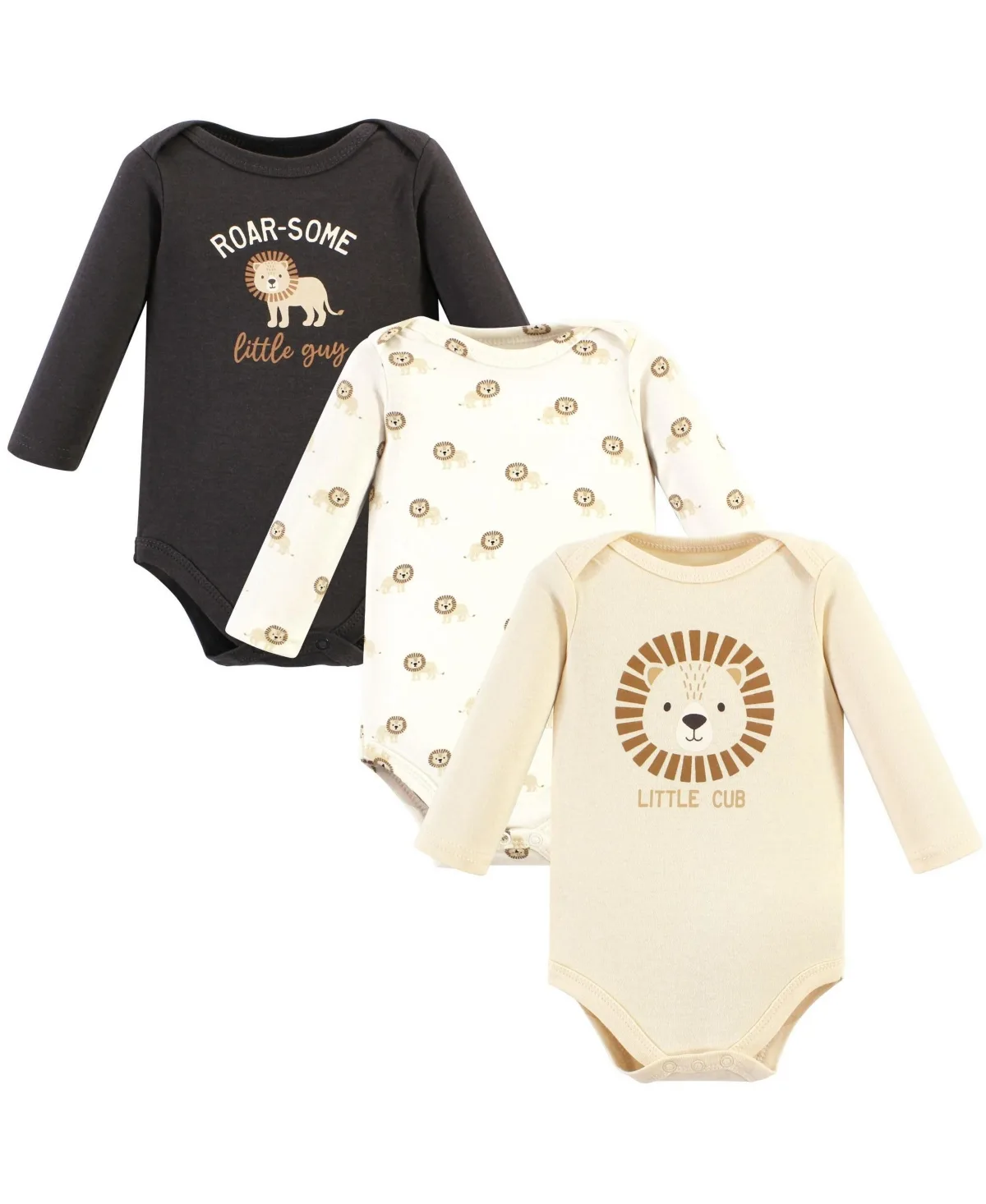 Essential Long-Sleeve Cotton Bodysuit Triple Set by Hudson Baby