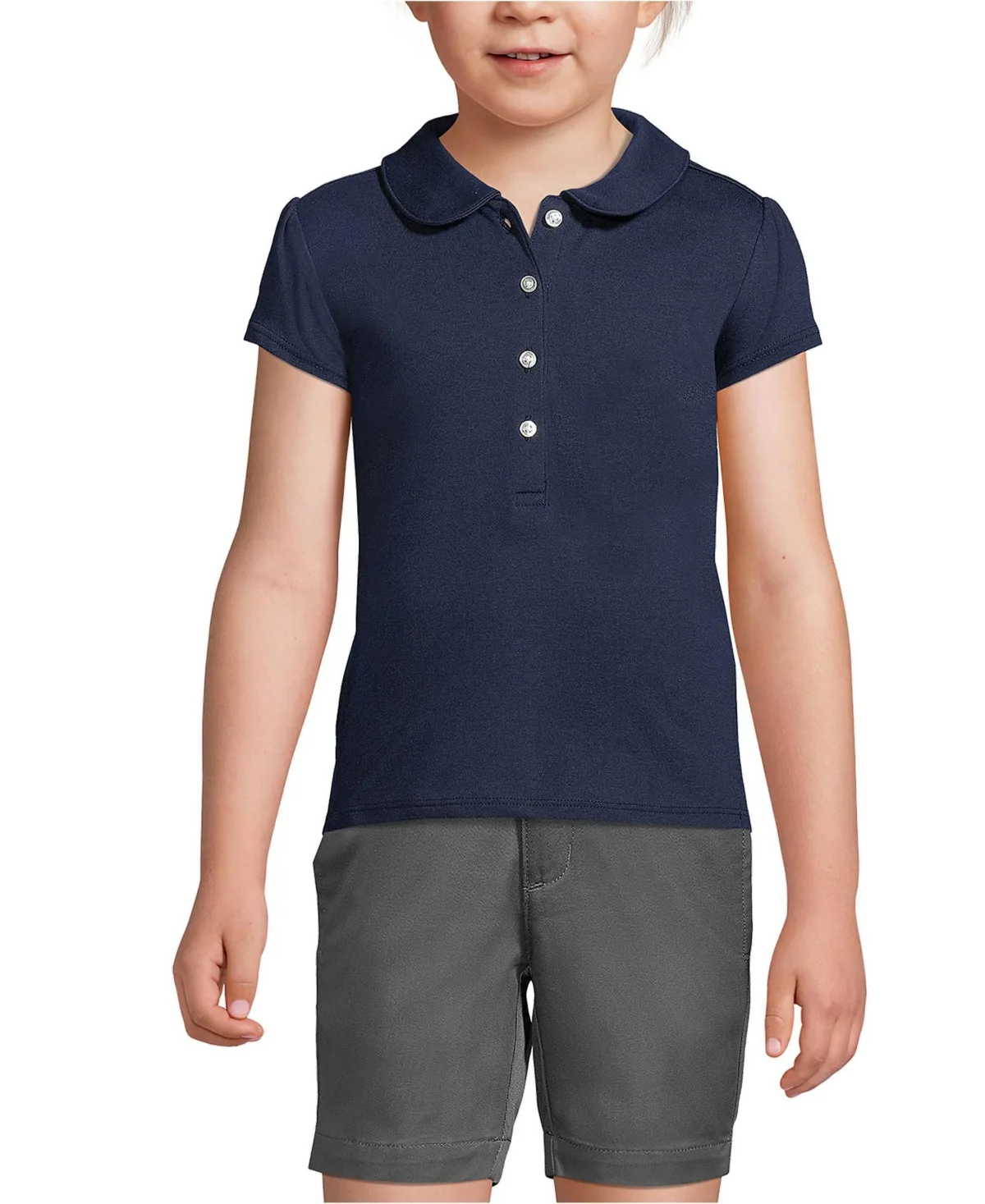 Short Sleeve Peter Pan Collar Polo Shirt by Lands' End