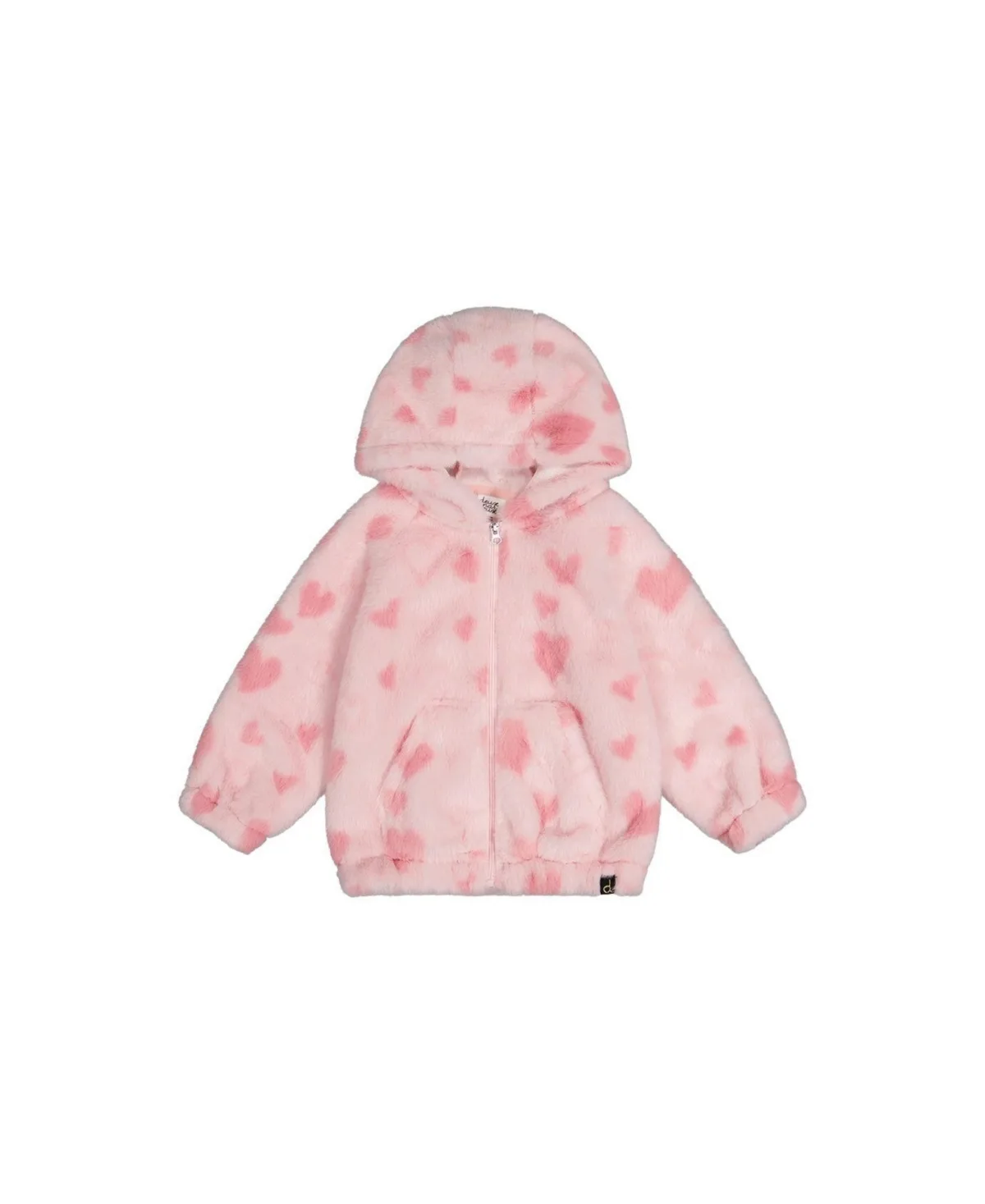 Hooded Full Zip Faux Fur Jacket by Deux Par Deux