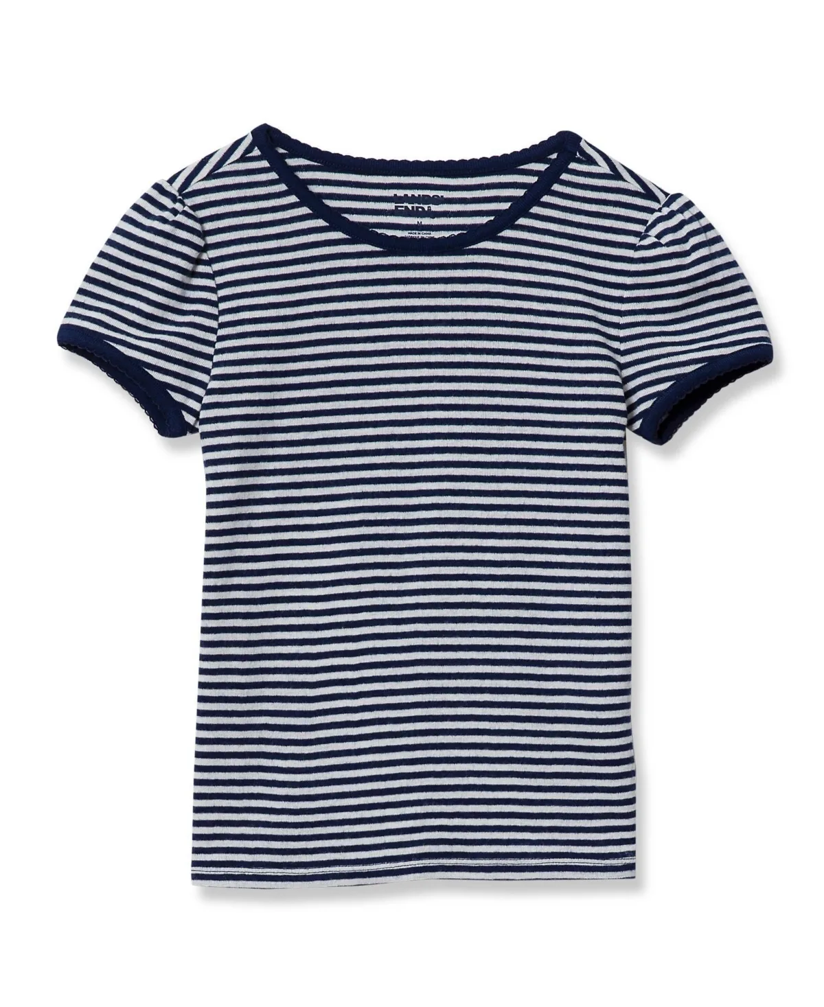 Short Sleeve Pointelle Knit Tee by Lands' End