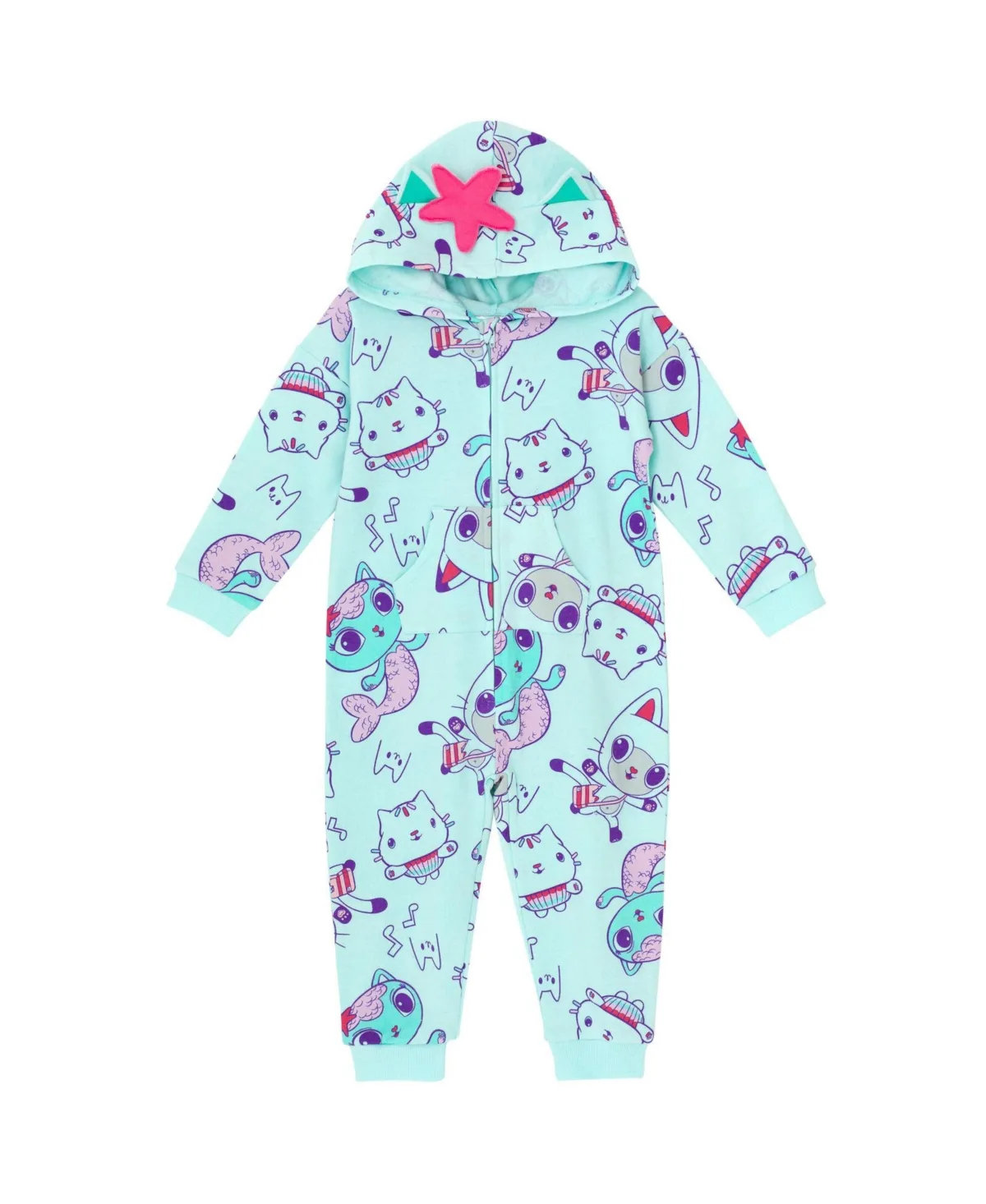 Pandy Paws Cakey Cat MerCat Fleece Zip Up Coverall by Dreamworks Gabby's Dollhouse
