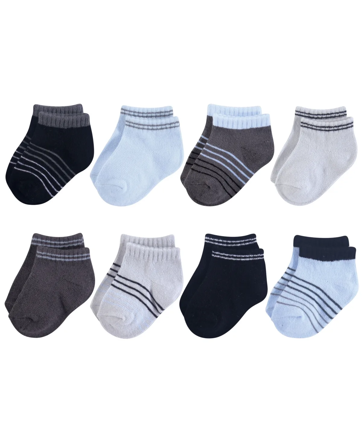 Hudson Cotton Rich Newborn and Terry Socks, Navy Charcoal by Hudson Baby