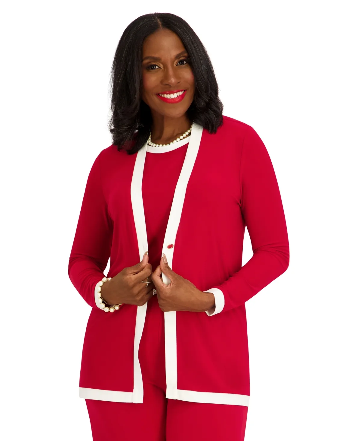 V-Neck Button-Front Cardigan