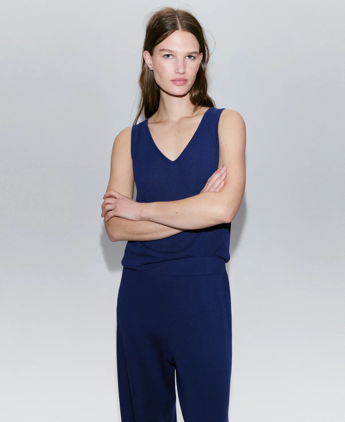 V-Neck Knit Top by Mango