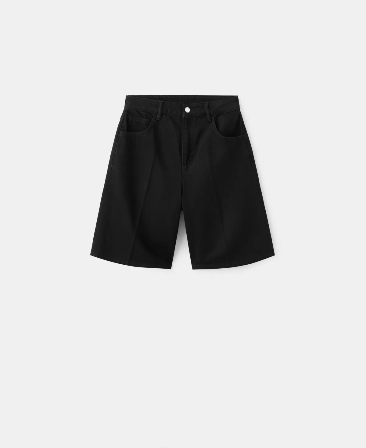 High-Waist Straight-Fit Denim Shorts by Mango