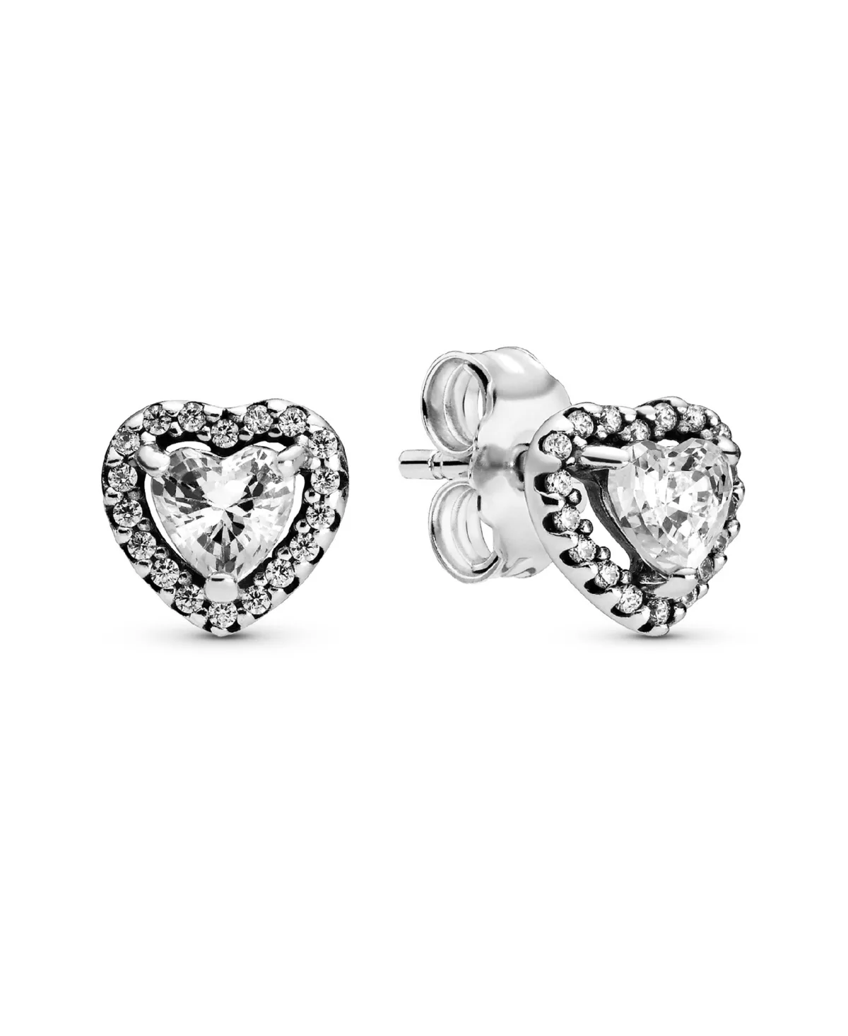 Clear Cubic Zirconia Heart Stud Earrings by Pandora