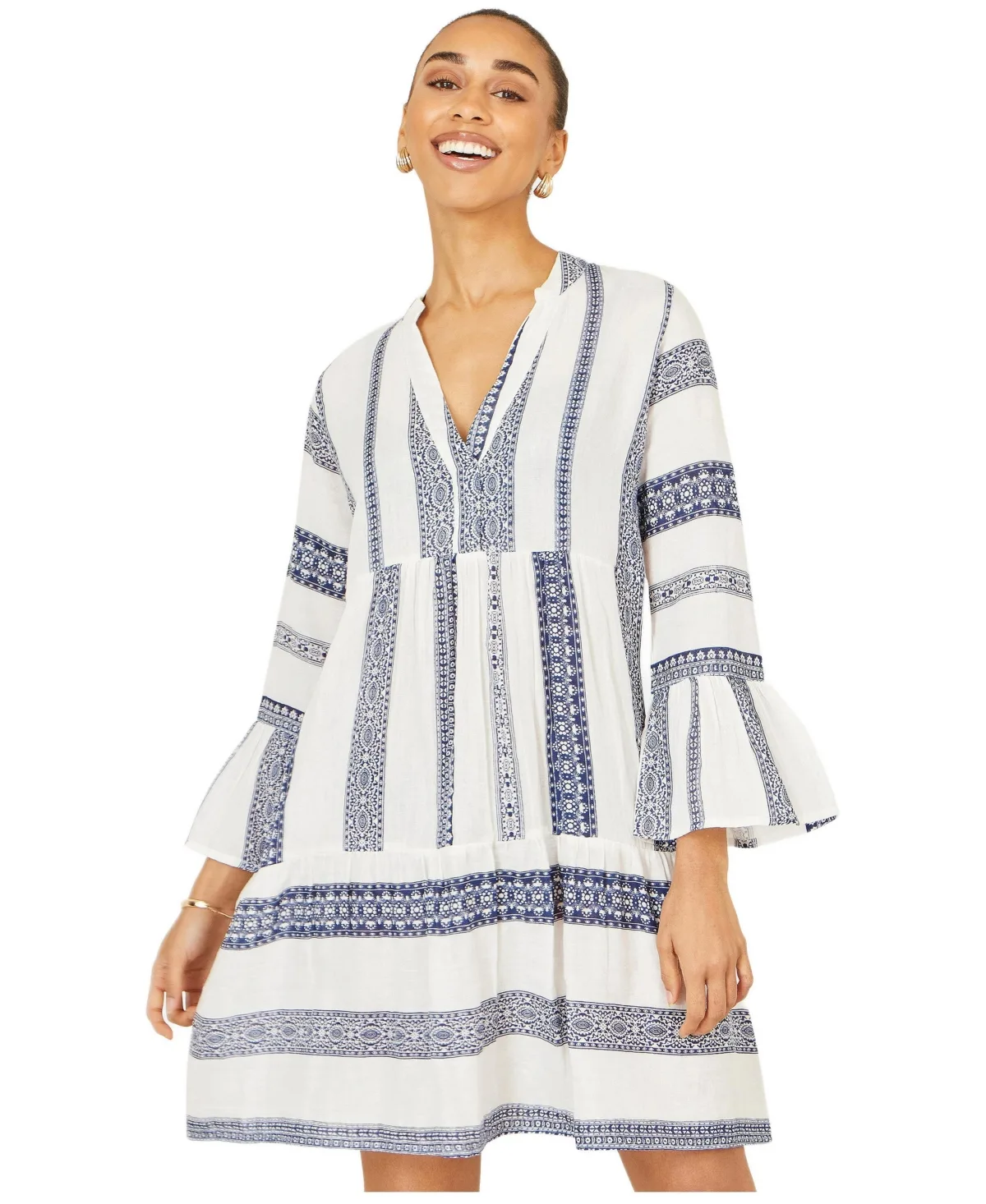 Cotton Stripe Tunic Dress