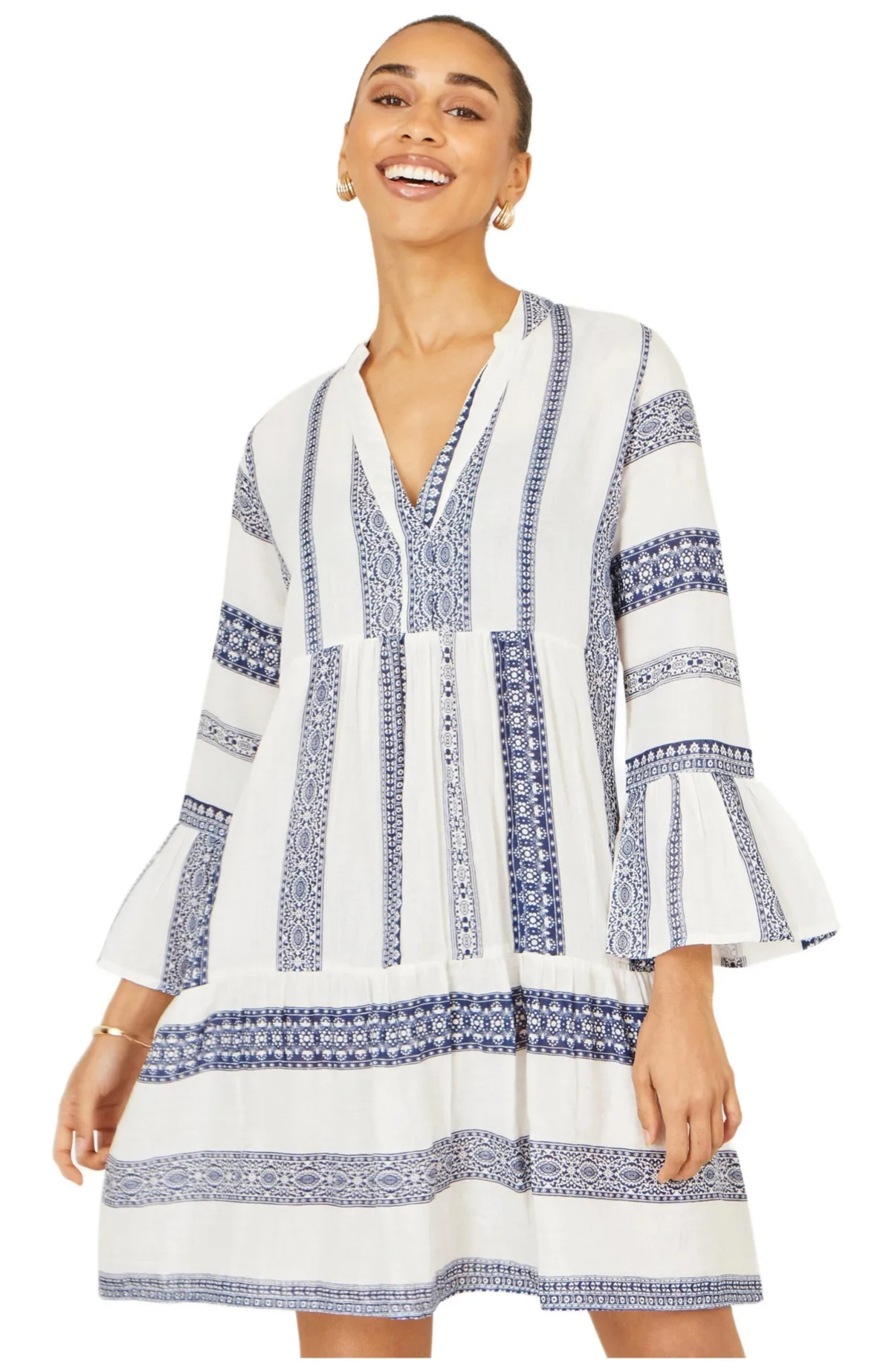 Cotton Stripe Tunic Dress by Yumi