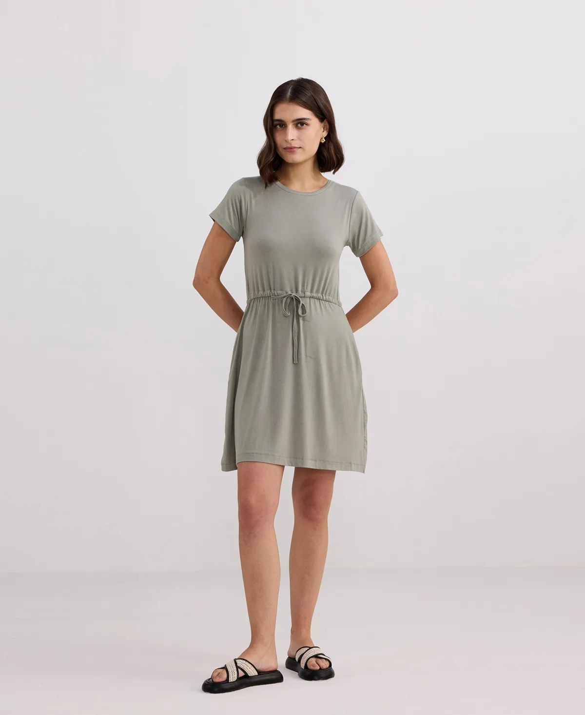 Drawstring Short T-Shirt Dress by Reistor