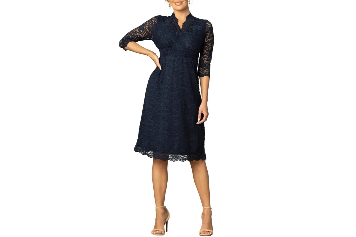 Scalloped Boudoir Lace Cocktail Dress by Kiyonna