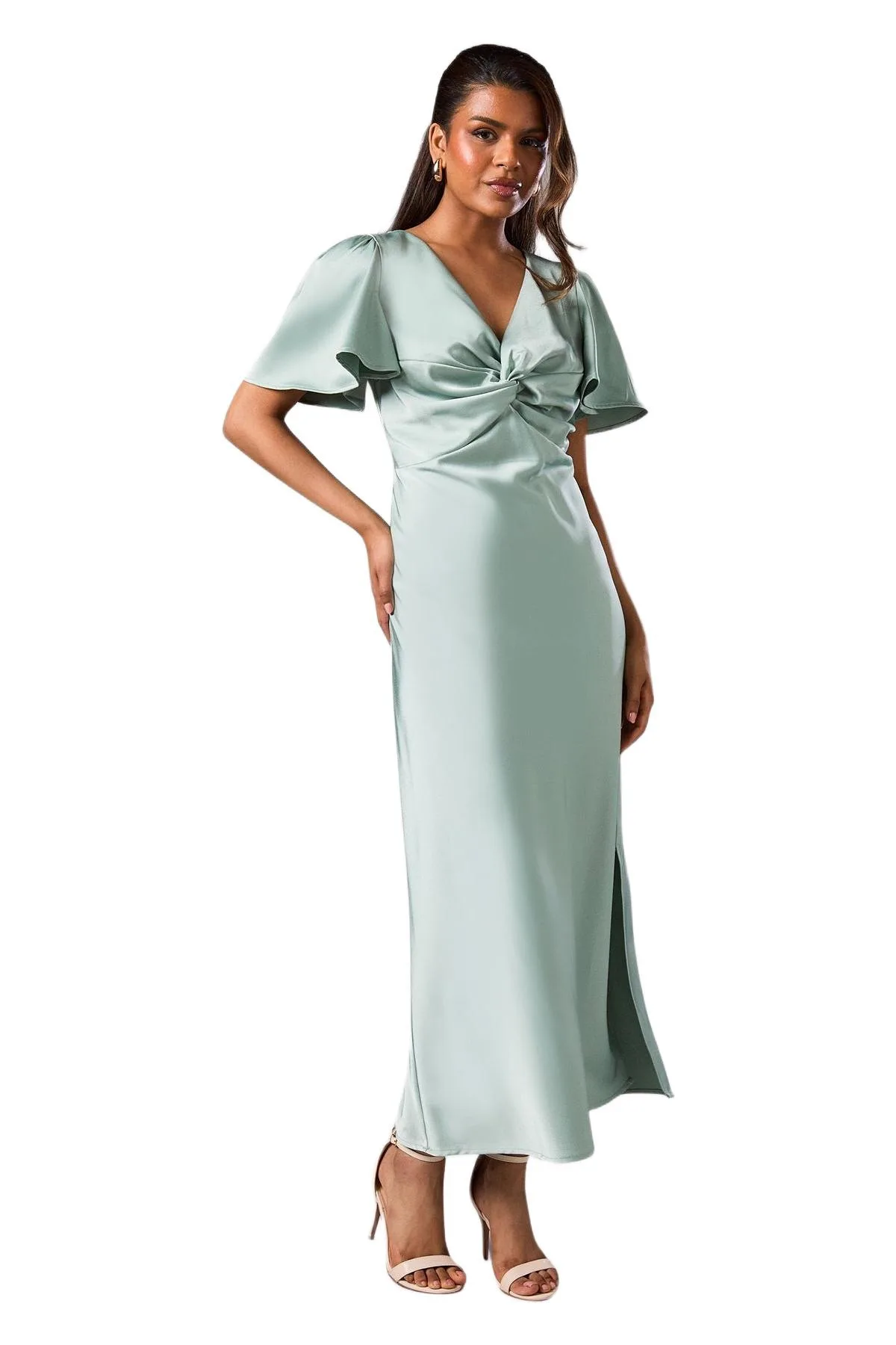 Angel Sleeve Midi Bridesmaid Dress by Oasis