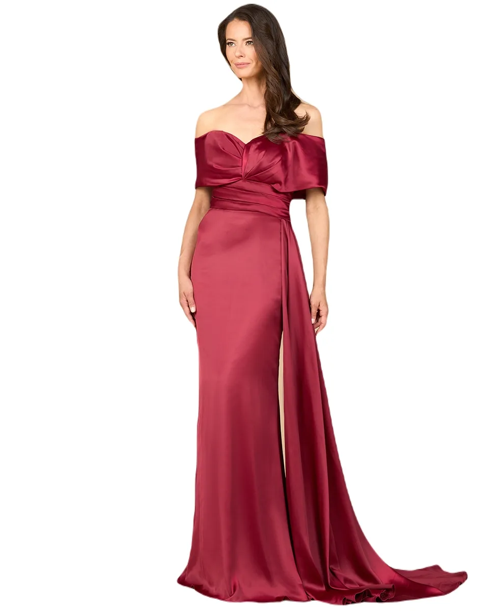 Off Shoulder Satin Dress