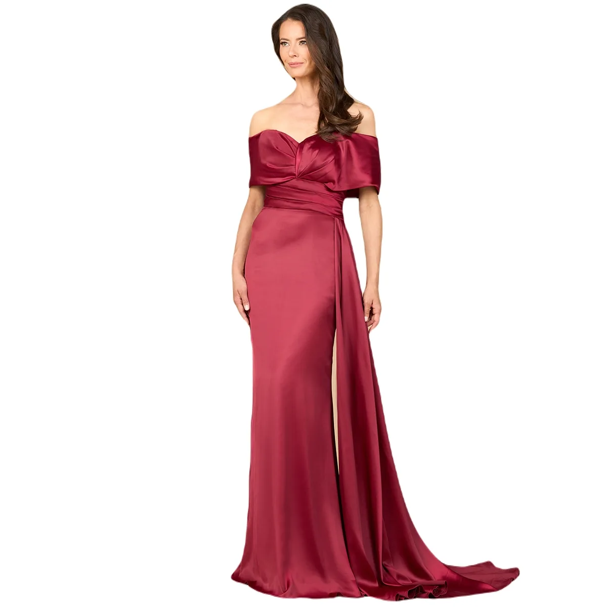 Off Shoulder Satin Dress by Lara