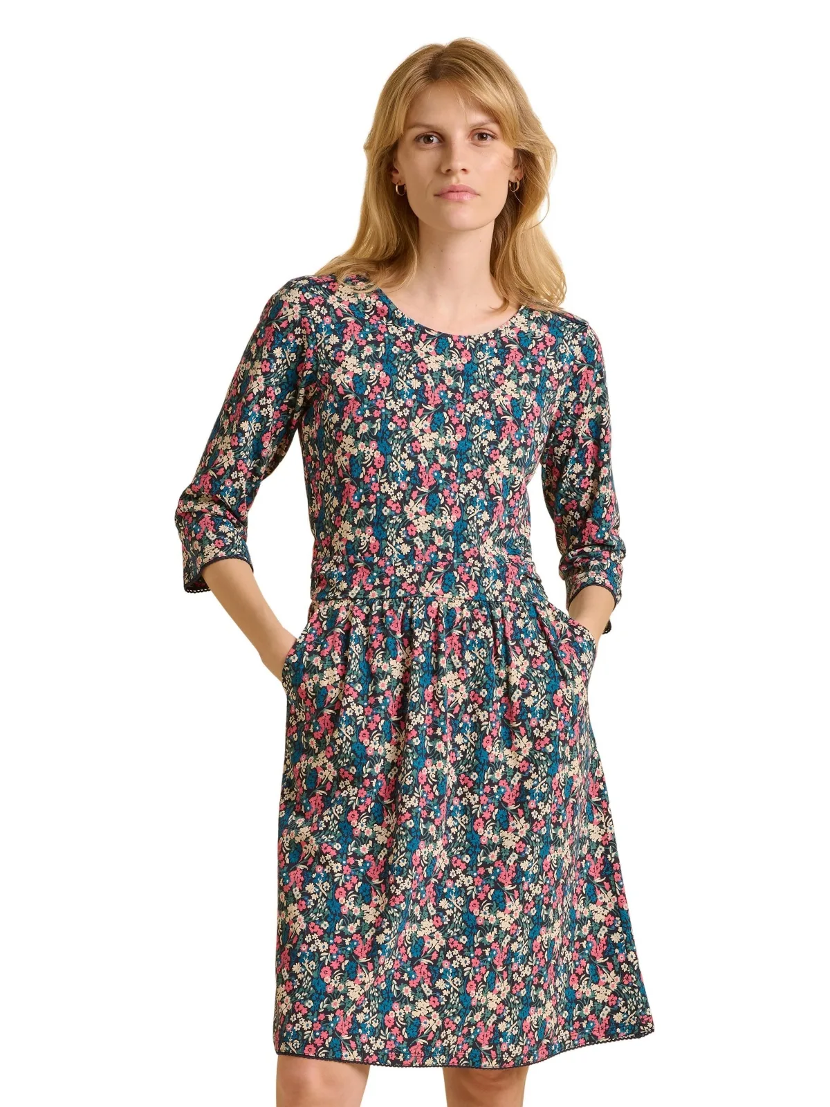 Freya 3/4 Sleeve Round Neck Dress by Brakeburn