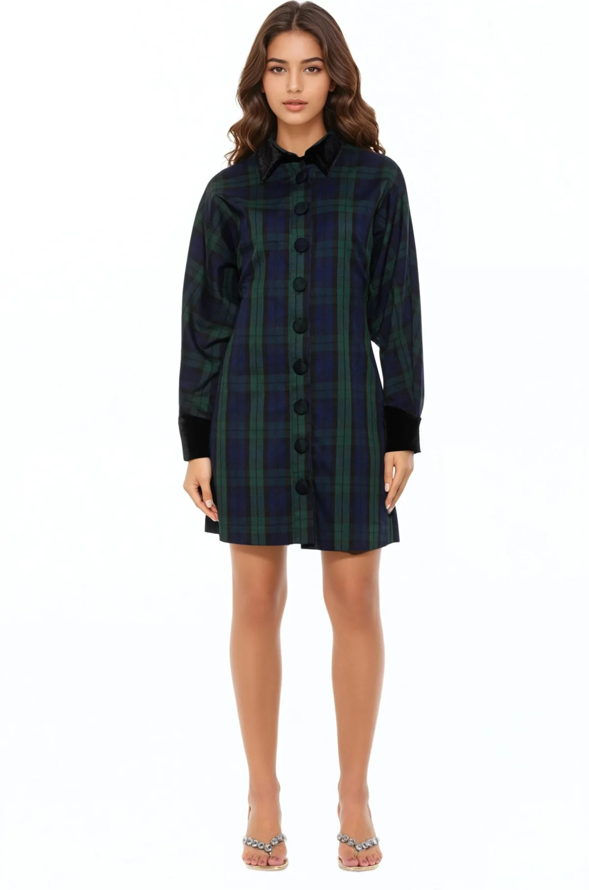 Velvette Plaid Dress