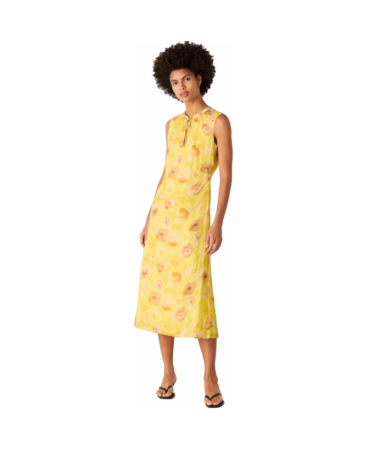 Sunshine Floral Textured Midi Dress
