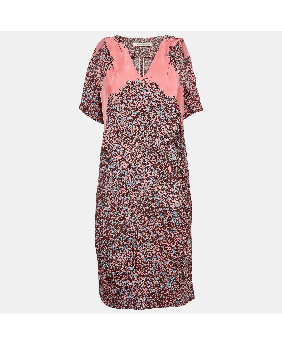 Paris Pink Printed Silk Sleeveless Mini Dress by Pre-owned Balenciaga