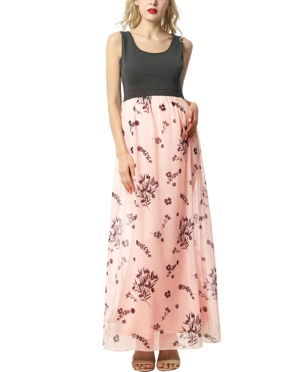 Floral Print Maxi Dress by Kimi + Kai