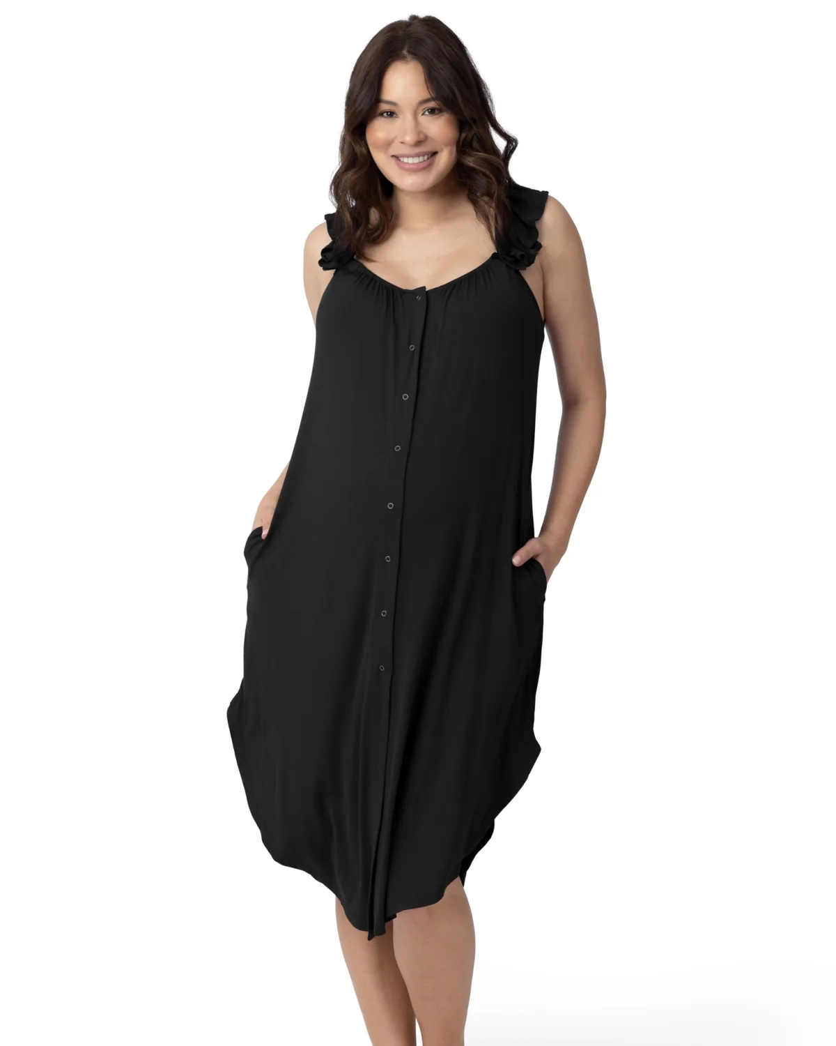 Ruffle Strap Labor & Delivery Gown by Kindred Bravely