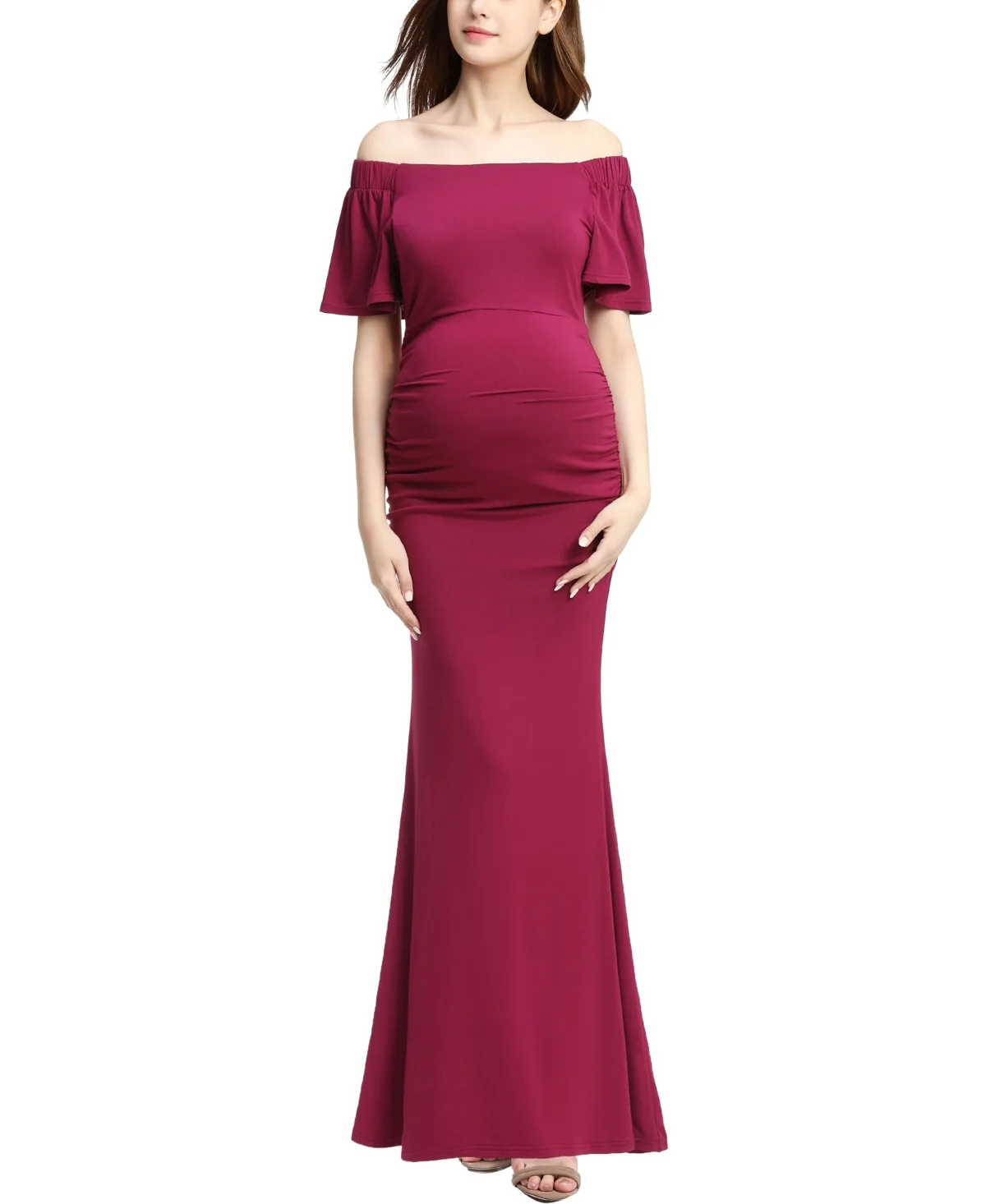 Abigail Off Shoulder Maxi Dress by Kimi + Kai