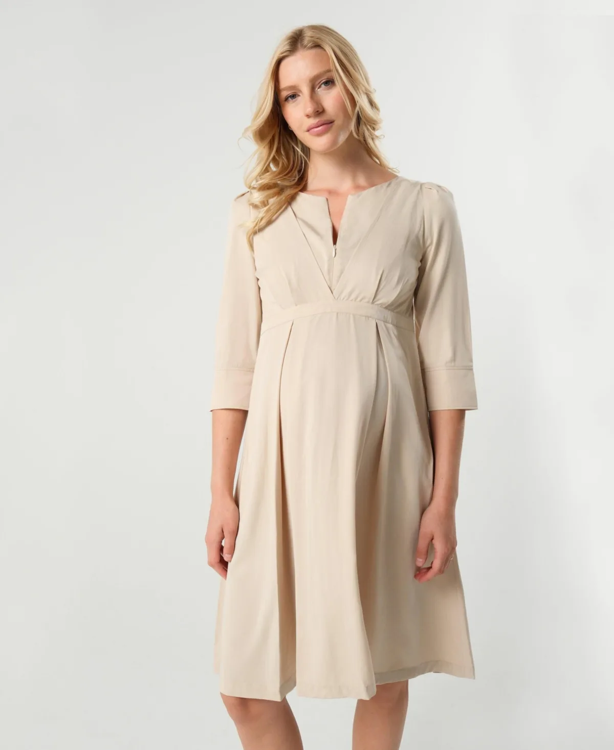 Empire Waist Nursing Midi Tea Dress in Tencel by Marion