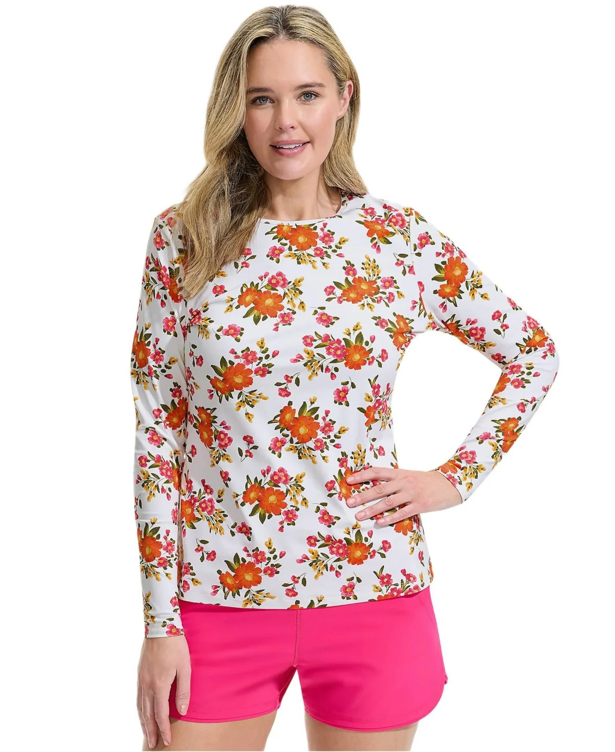 SunShade UPF 50 Long Sleeve Relaxed Rash Guard by Lands' End
