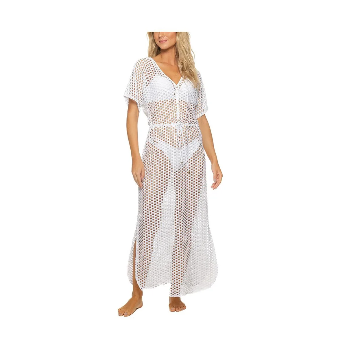 Lattice V Neck Long Dress Cover-Up by Guria Beachwear
