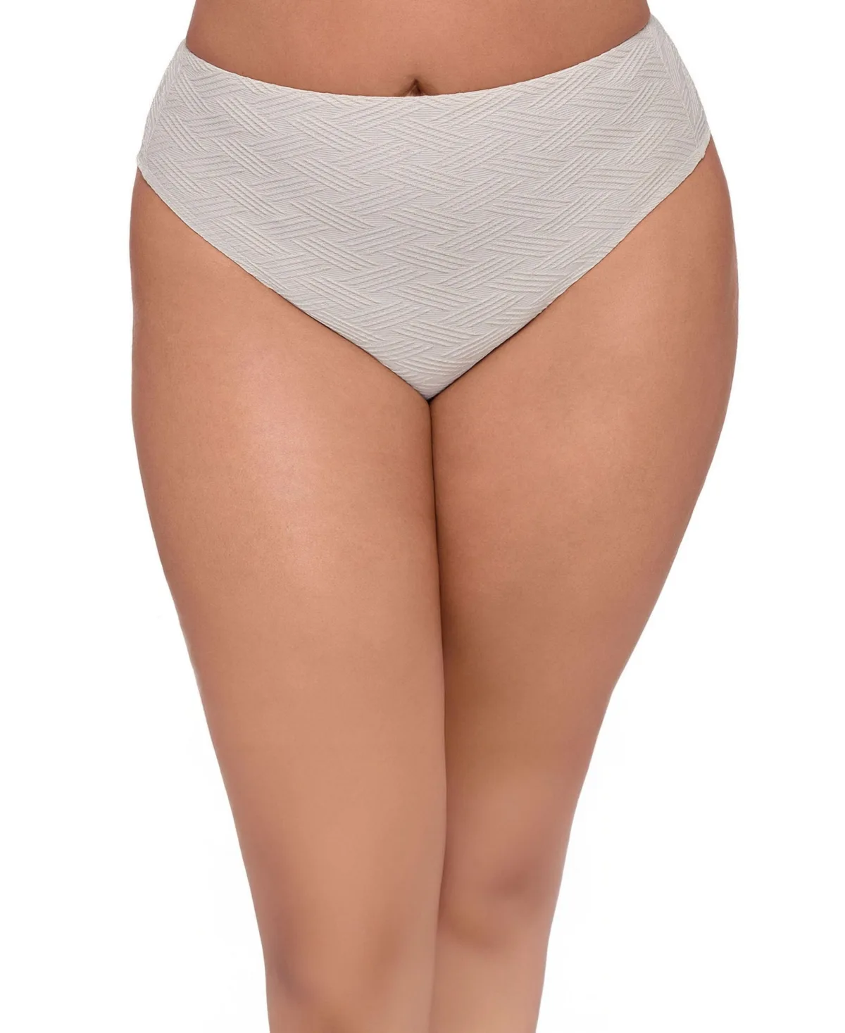Smoothing and Sculpting Basket Weave High Leg High Rise Bikini Swimsuit Bottoms by S3 Apparel