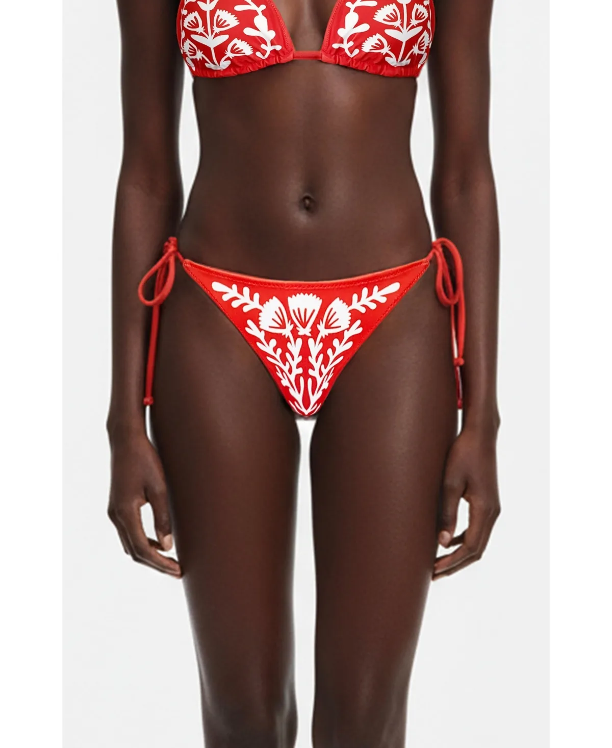 Coral Garden Reversible Tie Side Bottom by Jessie Zhao New York