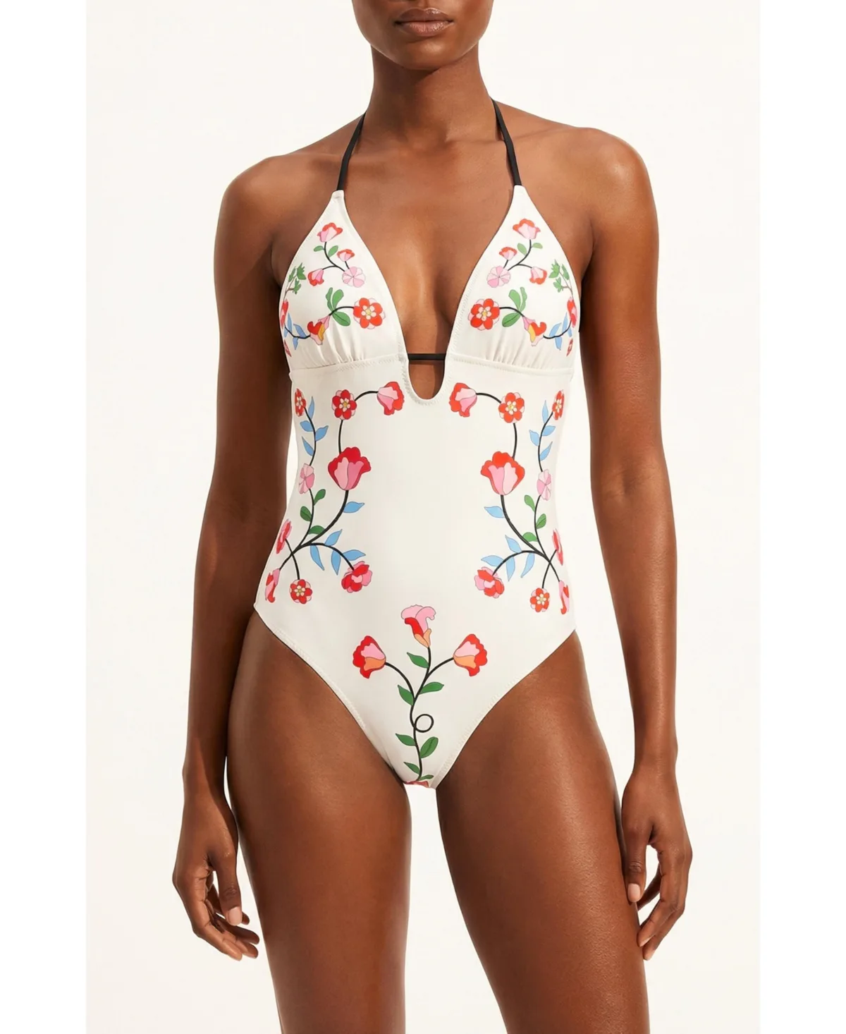 Noir Bloom Reversible One Piece Swimsuit by Jessie Zhao New York