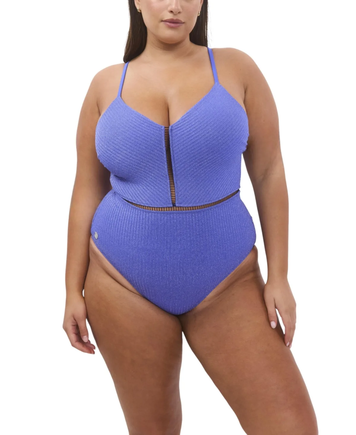 Kim Rib Lurex Onepiece Swimsuit by Biliblond