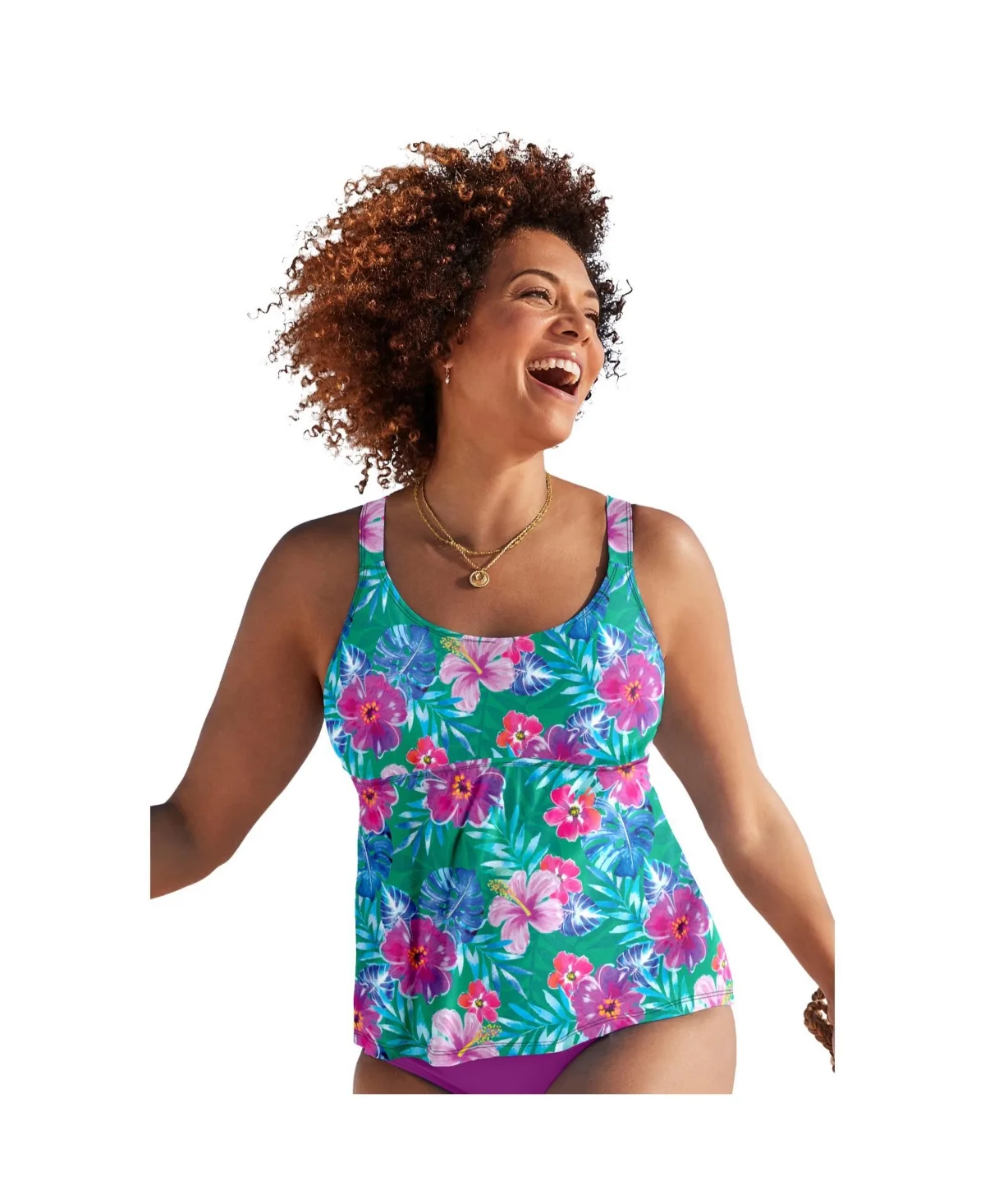 Flared Tankini Top by Swimsuits For All