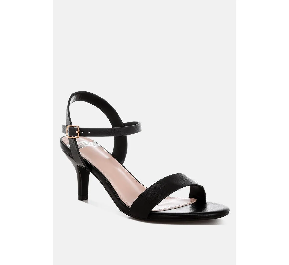 Tomari Pin Buckle Kitten Heel Sandals