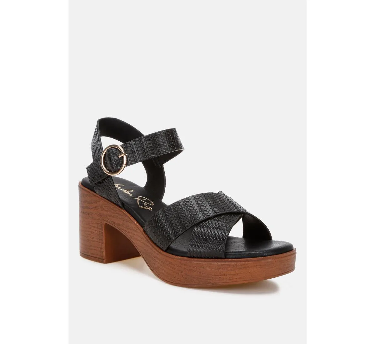 Elenia Platform Block Heel Sandals by London Rag