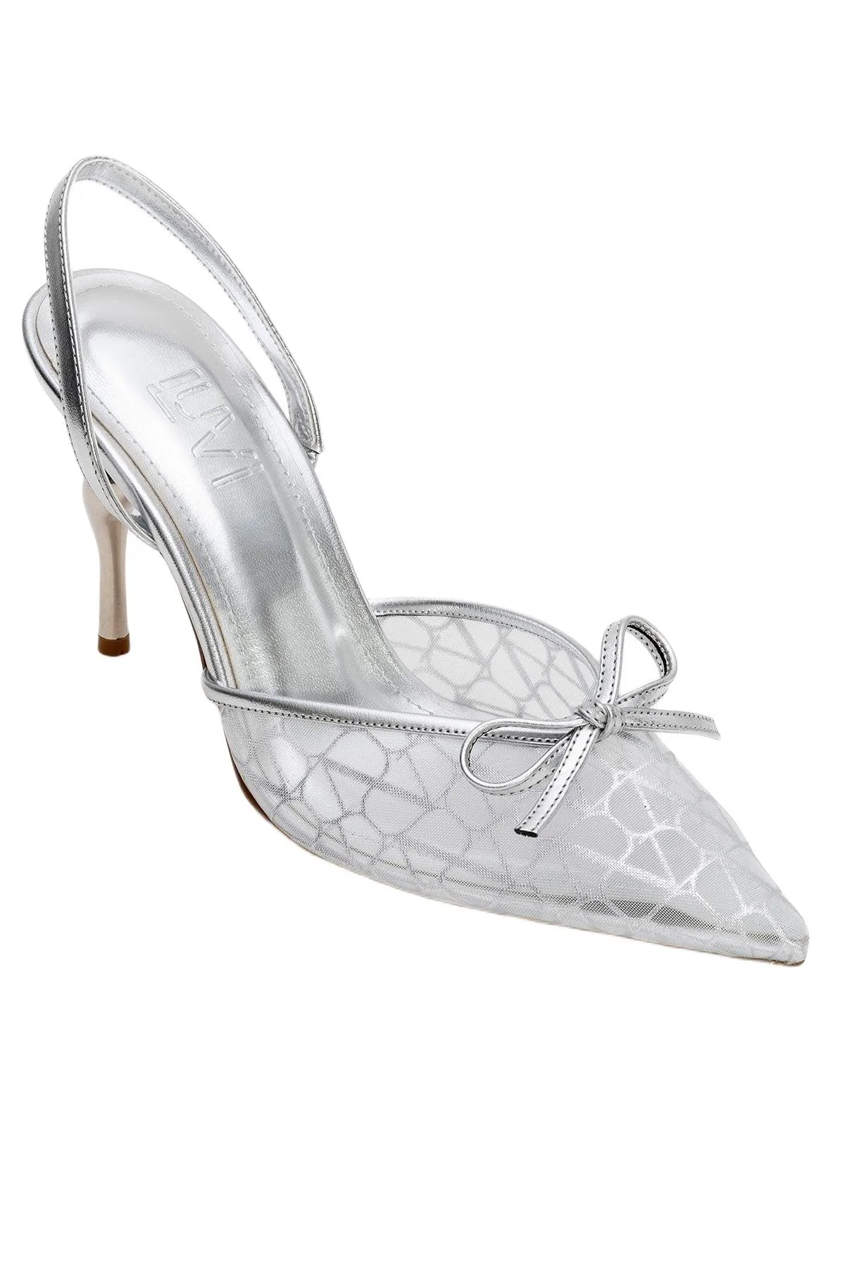 Peony Mesh Bow Pointed Toe Pump by Prologue Shoes
