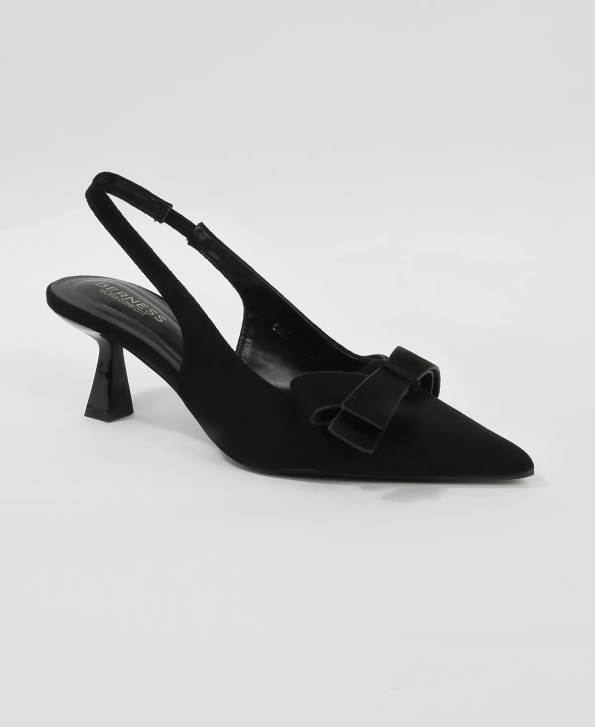 Calliope Asymmetrical Bow Kitten Heels by Berness