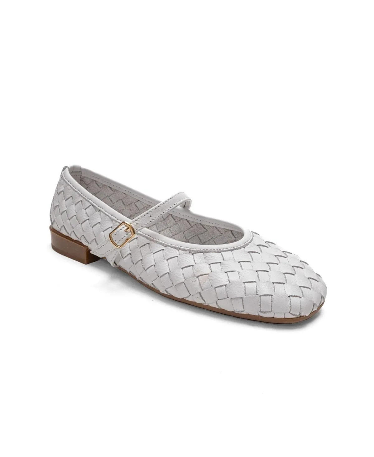 Yevora Leather Woven Strap Ballet Flat by Forever & Always Shoes