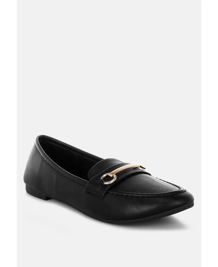 Oliot Horsebit Detail Flat Loafers