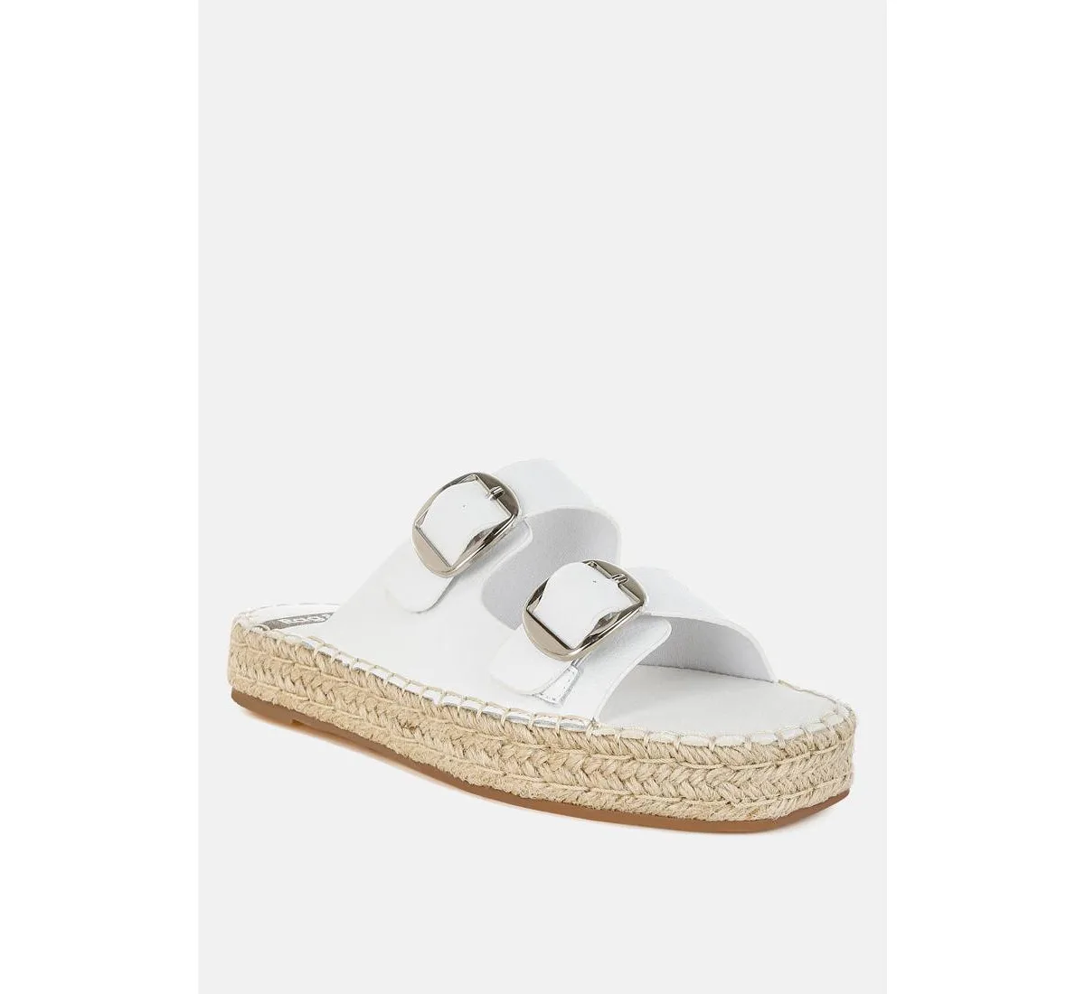Palala Genuine Soft Leather Square Toe Espadrilles by Rag & Co