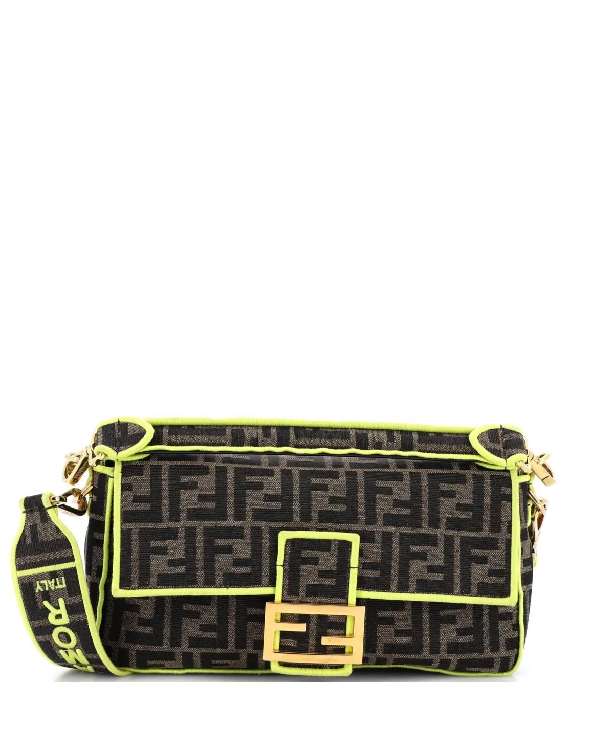 Medium Baguette Nm Bag Zucca Canvas by Pre-owned Fendi