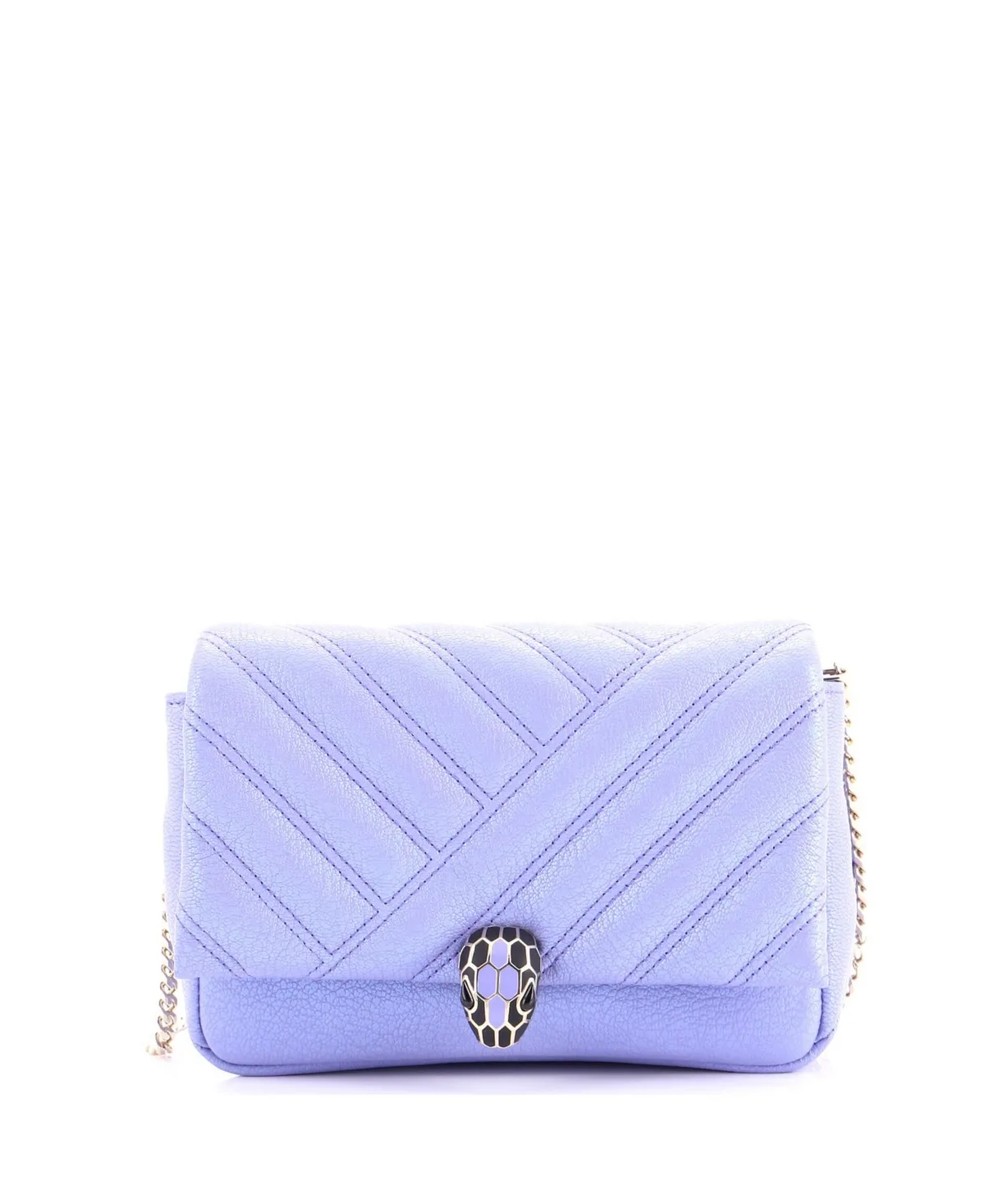Mini Serpenti Cabochon Shoulder Bag Diagonal Quilted Leather by Pre-owned Bvlgari