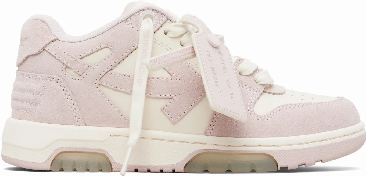Pink Out Of Office Calf & Suede Sneakers by Off-White