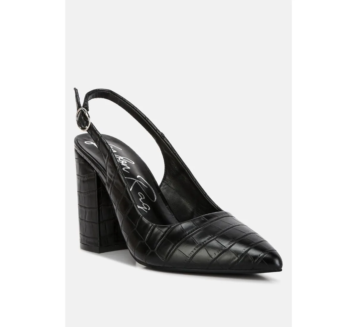 Macha Croctexture Sling Back Heels
