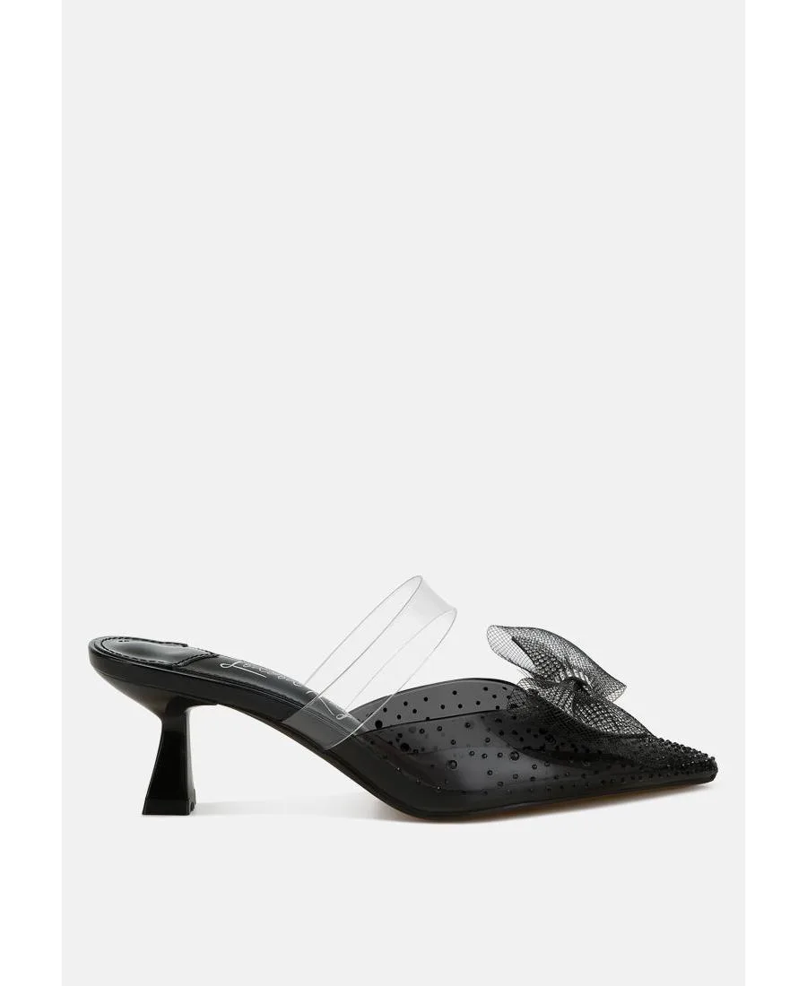 Freja Embellished Bow Kitten Heels