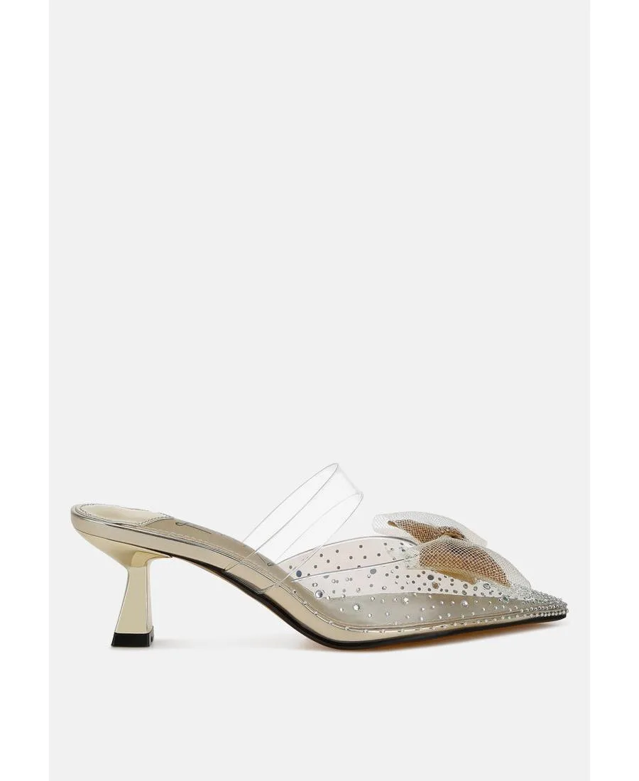 Freja Embellished Bow Kitten Heels